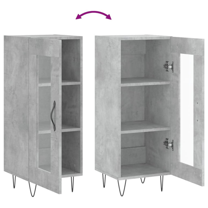 Servantă, gri beton, 34,5x34x90 cm, lemn compozit - WALTI WALTI