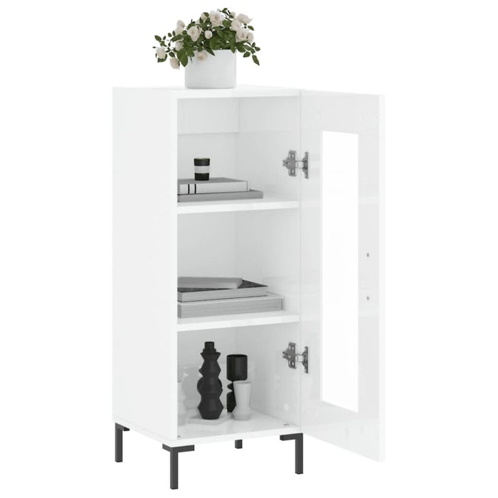Servantă, alb extralucios, 34,5x34x90 cm, lemn compozit - WALTI WALTI