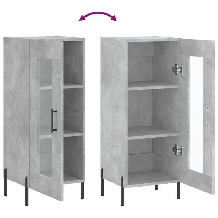Servantă, gri beton, 34,5x34x90 cm, lemn compozit - WALTI WALTI