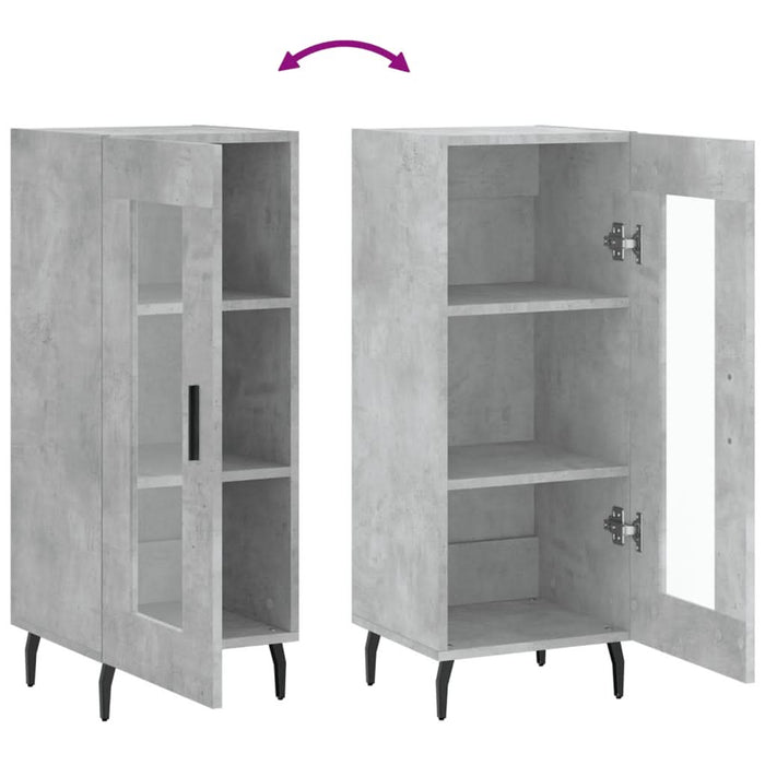 Servantă, gri beton, 34,5x34x90 cm, lemn compozit - WALTI WALTI