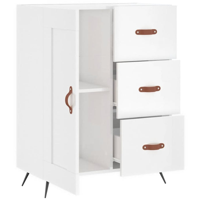 Servantă, alb extralucios, 69,5x34x90 cm, lemn compozit - WALTI WALTI