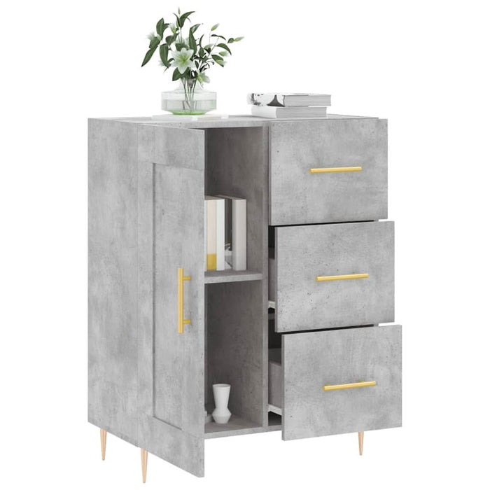 Servantă, gri beton, 69,5x34x90 cm, lemn compozit - WALTI WALTI