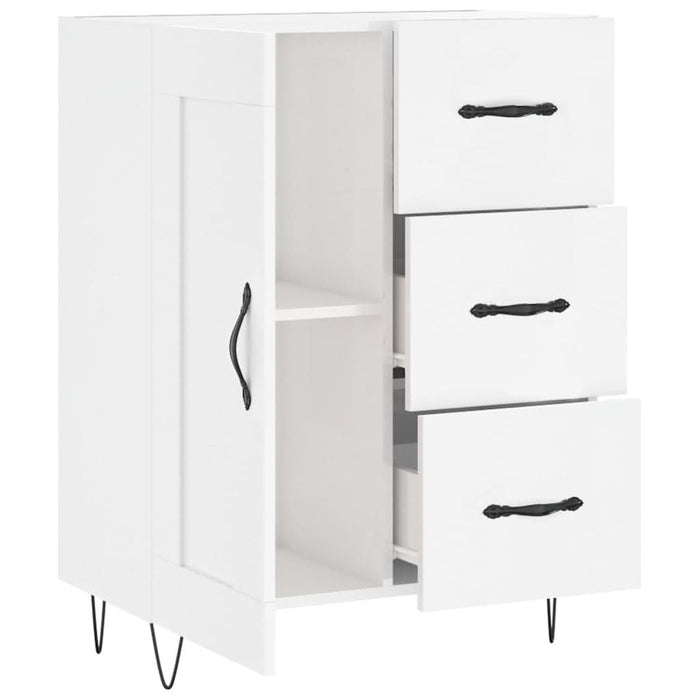 Servantă, alb extralucios, 69,5x34x90 cm, lemn compozit - WALTI WALTI