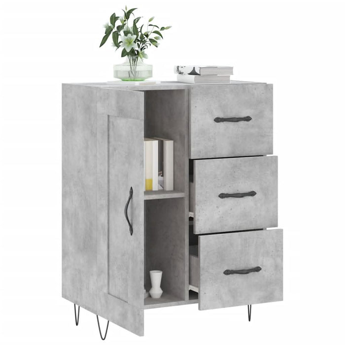 Servantă, gri beton, 69,5x34x90 cm, lemn compozit - WALTI WALTI