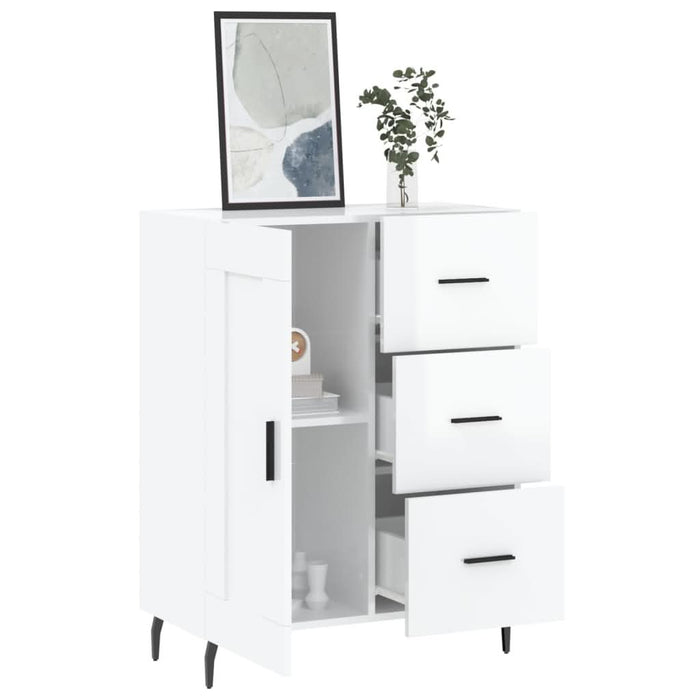 Servantă, alb extralucios, 69,5x34x90 cm, lemn compozit - WALTI WALTI