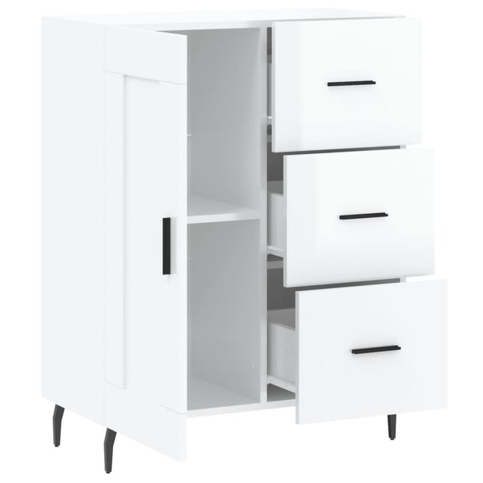 Servantă, alb extralucios, 69,5x34x90 cm, lemn compozit - WALTI WALTI