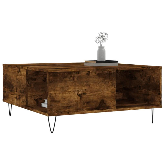 Măsuță de cafea, stejar afumat, 80x80x36,5 cm, lemn prelucrat - WALTI WALTI