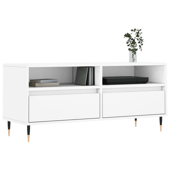 Comodă TV, alb, 100x34,5x44,5 cm, lemn prelucrat - WALTI WALTI