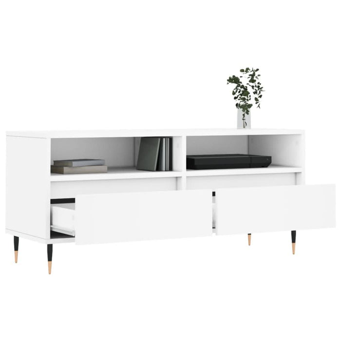 Comodă TV, alb, 100x34,5x44,5 cm, lemn prelucrat - WALTI WALTI