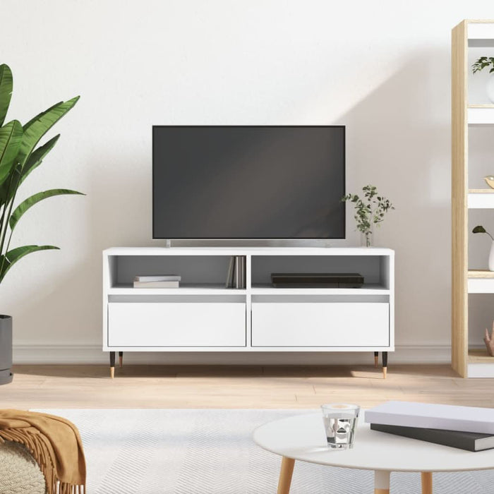 Comodă TV, alb, 100x34,5x44,5 cm, lemn prelucrat - WALTI WALTI