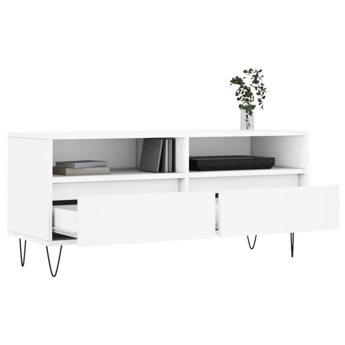 Comodă TV, alb, 100x34,5x44,5 cm, lemn prelucrat - WALTI WALTI