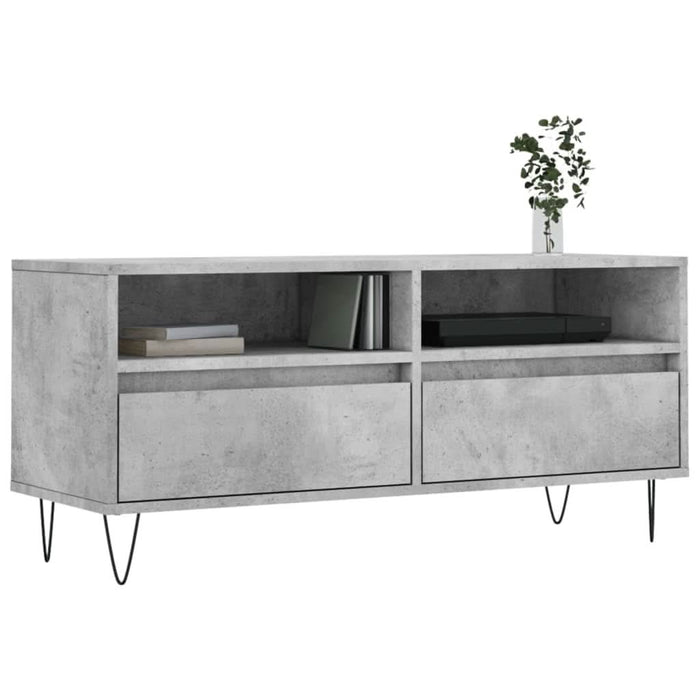 Comodă TV, gri beton, 100x34,5x44,5 cm, lemn prelucrat - WALTI WALTI
