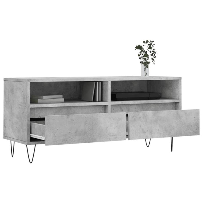 Comodă TV, gri beton, 100x34,5x44,5 cm, lemn prelucrat - WALTI WALTI