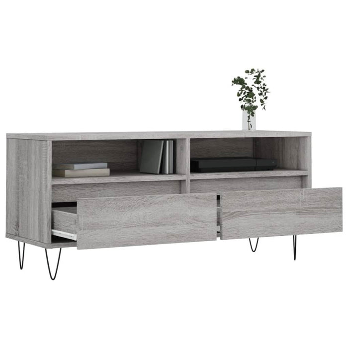 Comodă TV, gri sonoma, 100x34,5x44,5 cm, lemn prelucrat - WALTI WALTI