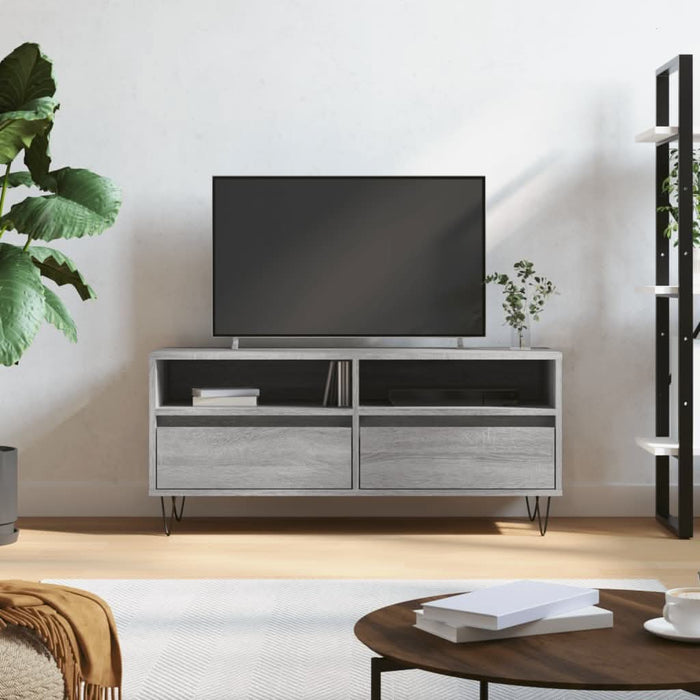 Comodă TV, gri sonoma, 100x34,5x44,5 cm, lemn prelucrat - WALTI WALTI