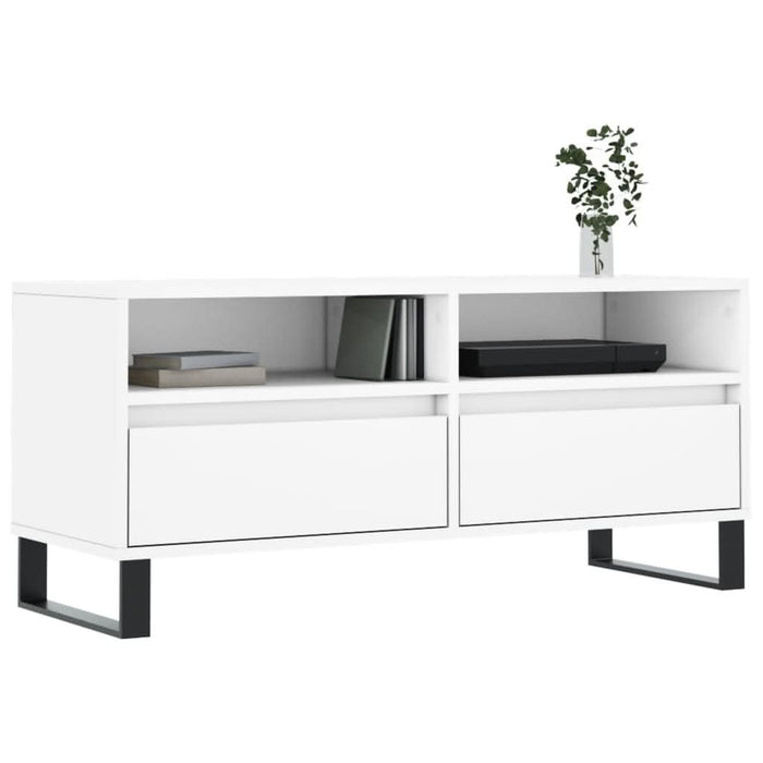 Comodă TV, alb, 100x34,5x44,5 cm, lemn prelucrat - WALTI WALTI