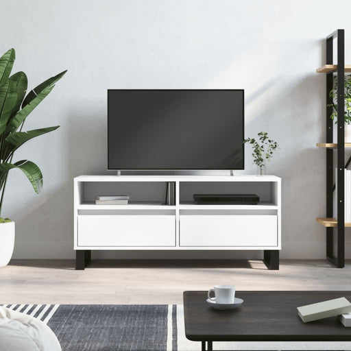 Comodă TV, alb, 100x34,5x44,5 cm, lemn prelucrat - WALTI WALTI