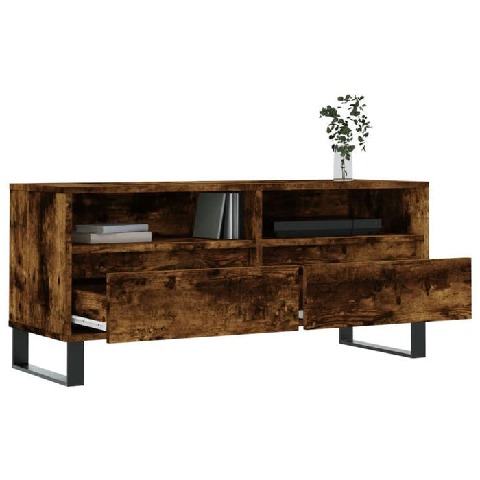Comodă TV, stejar fumuriu, 100x34,5x44,5 cm, lemn prelucrat - WALTI WALTI