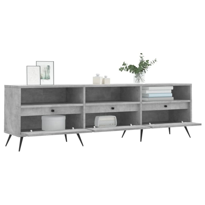 Comodă TV, gri beton, 150x30x44,5 cm, lemn prelucrat - WALTI WALTI