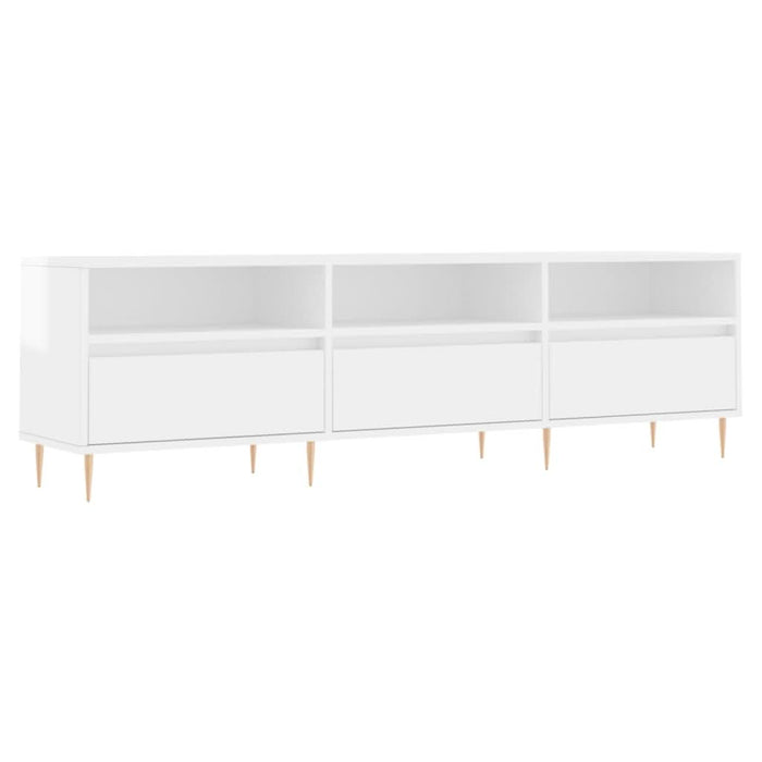 Comodă TV, alb extralucios, 150x30x44,5 cm, lemn prelucrat - WALTI WALTI