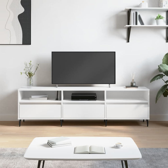 Comodă TV, alb, 150x30x44,5 cm, lemn prelucrat - WALTI WALTI
