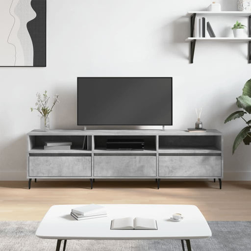 Comodă TV, gri beton, 150x30x44,5 cm, lemn prelucrat - WALTI WALTI