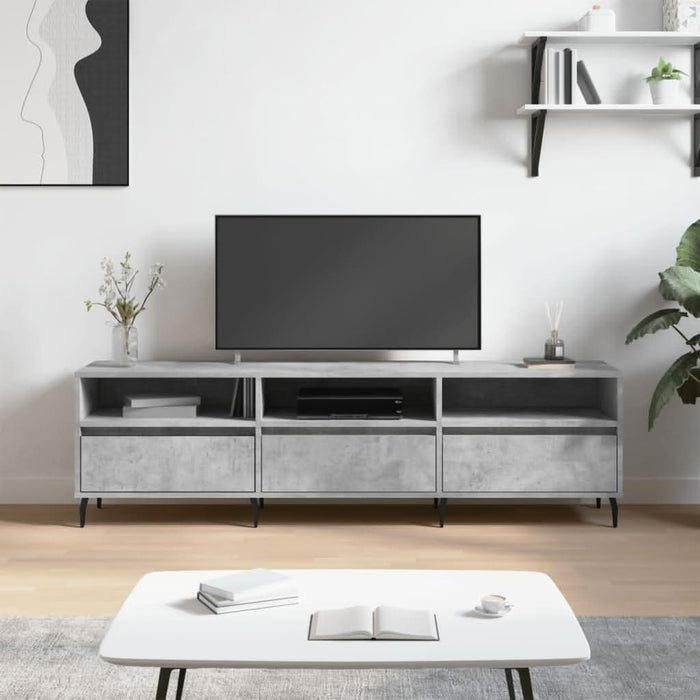 Comodă TV, gri beton, 150x30x44,5 cm, lemn prelucrat - WALTI WALTI