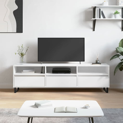 Comodă TV, alb, 150x30x44,5 cm, lemn prelucrat - WALTI WALTI
