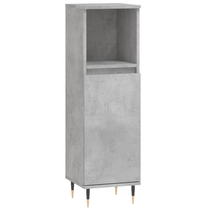 Dulap de baie, gri beton, 30x30x100 cm, lemn prelucrat - WALTI WALTI