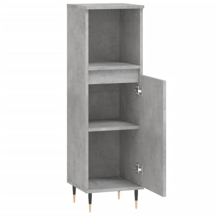 Dulap de baie, gri beton, 30x30x100 cm, lemn prelucrat - WALTI WALTI