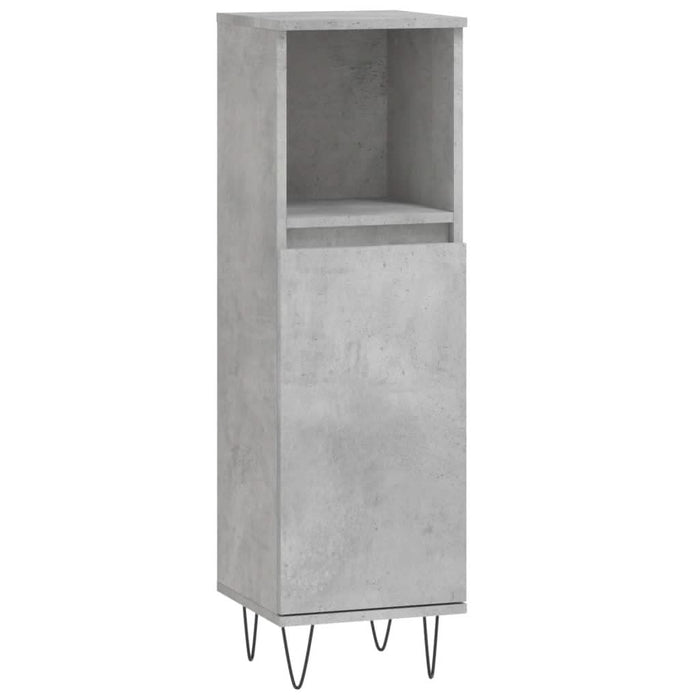 Dulap de baie, gri beton, 30x30x100 cm, lemn prelucrat - WALTI WALTI