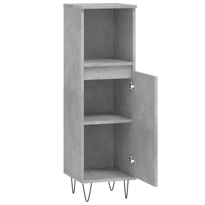 Dulap de baie, gri beton, 30x30x100 cm, lemn prelucrat - WALTI WALTI