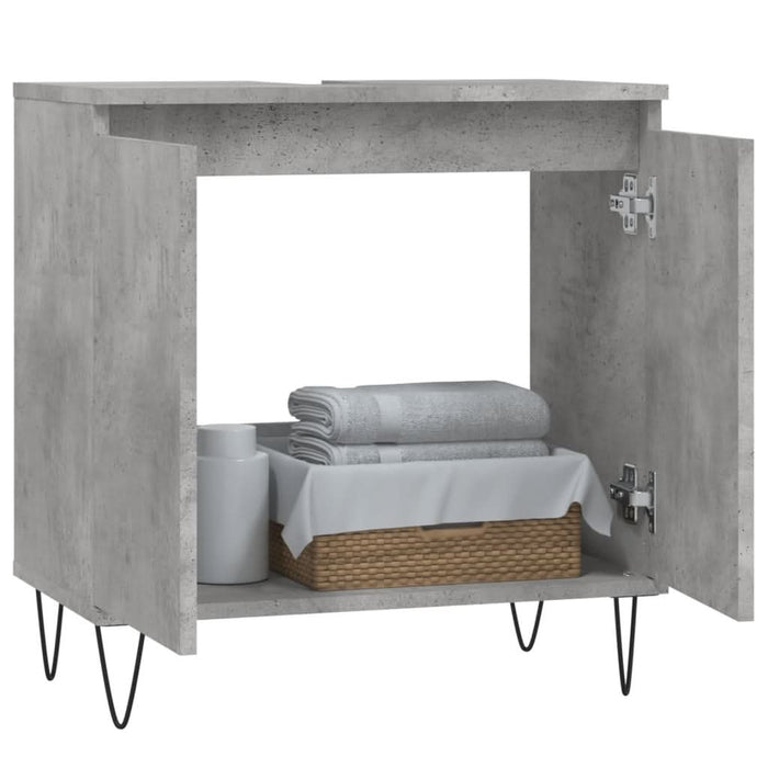 Dulap de baie, gri beton, 58x33x60 cm, lemn prelucrat - WALTI WALTI