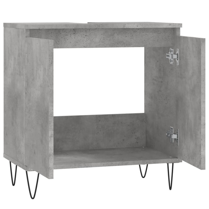 Dulap de baie, gri beton, 58x33x60 cm, lemn prelucrat - WALTI WALTI