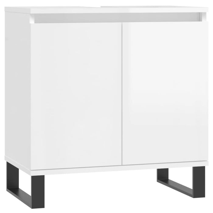 Dulap de baie, alb extralucios, 58x33x60 cm, lemn prelucrat - WALTI WALTI