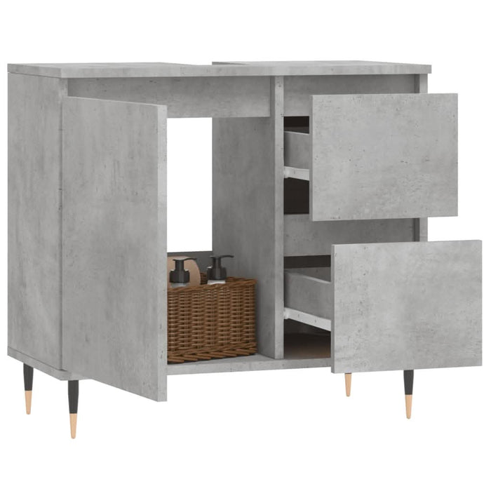 Dulap de baie, gri beton, 65x33x60 cm, lemn prelucrat - WALTI WALTI