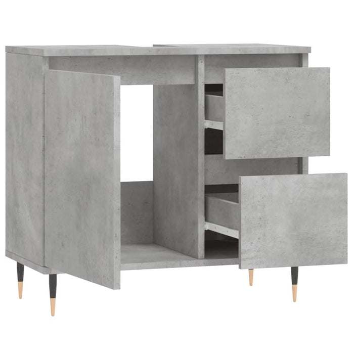 Dulap de baie, gri beton, 65x33x60 cm, lemn prelucrat - WALTI WALTI