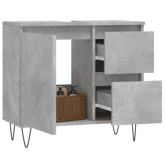 Dulap de baie, gri beton, 65x33x60 cm, lemn prelucrat - WALTI WALTI