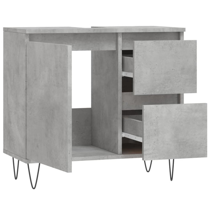 Dulap de baie, gri beton, 65x33x60 cm, lemn prelucrat - WALTI WALTI