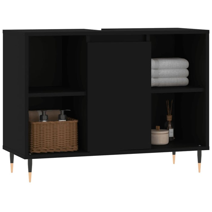 Dulap pentru baie, negru, 80x33x60 cm, lemn compozit - WALTI WALTI