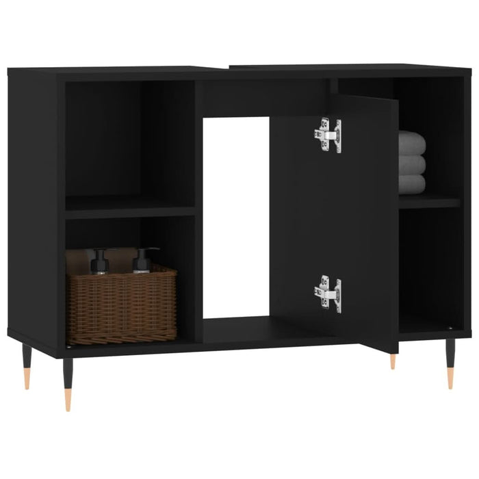 Dulap pentru baie, negru, 80x33x60 cm, lemn compozit - WALTI WALTI