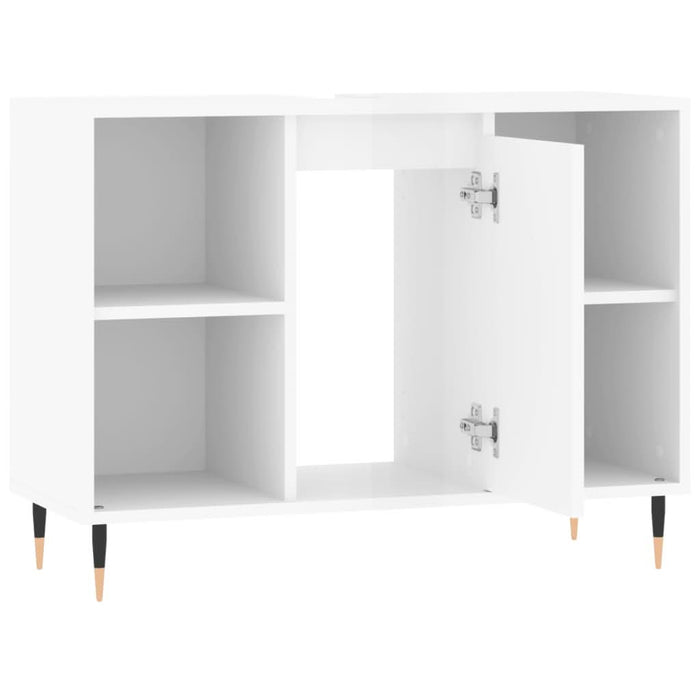 Dulap pentru baie, alb extralucios, 80x33x60 cm, lemn compozit - WALTI WALTI