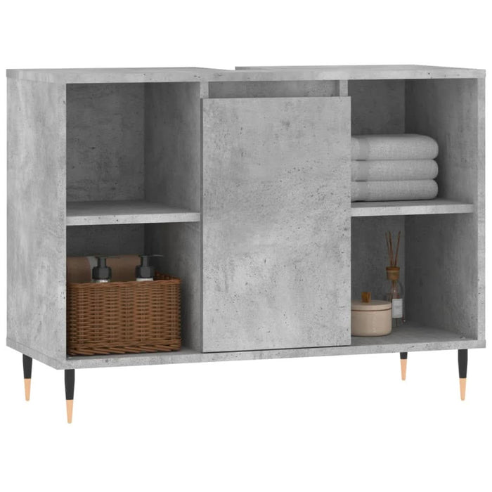 Dulap pentru baie, gri beton, 80x33x60 cm, lemn compozit - WALTI WALTI