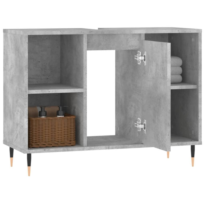 Dulap pentru baie, gri beton, 80x33x60 cm, lemn compozit - WALTI WALTI