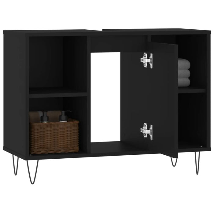 Dulap pentru baie, negru, 80x33x60 cm, lemn compozit - WALTI WALTI