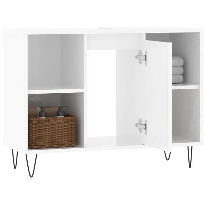 Dulap pentru baie, alb extralucios, 80x33x60 cm, lemn compozit - WALTI WALTI