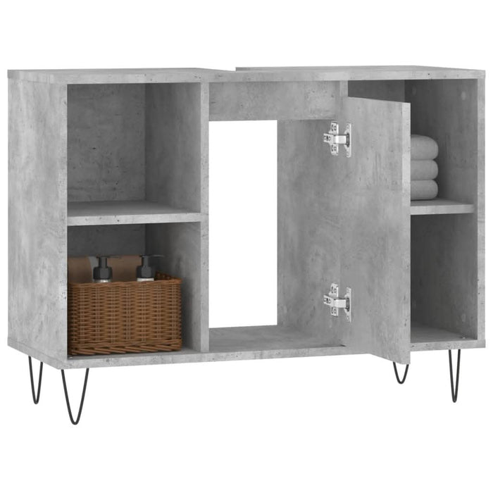 Dulap pentru baie, gri beton, 80x33x60 cm, lemn compozit - WALTI WALTI