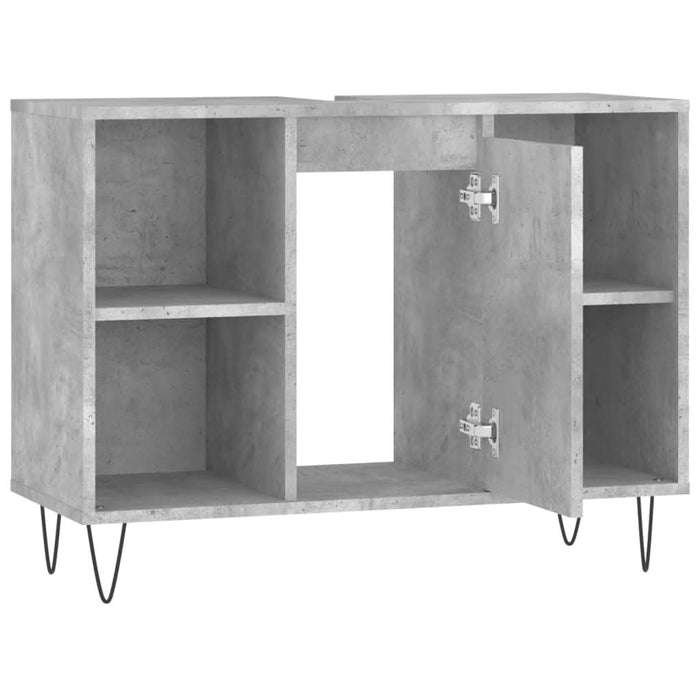 Dulap pentru baie, gri beton, 80x33x60 cm, lemn compozit - WALTI WALTI