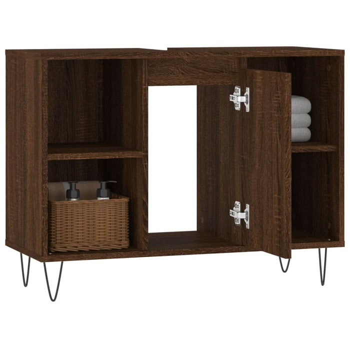 Dulap pentru baie, stejar maro, 80x33x60 cm, lemn compozit - WALTI WALTI
