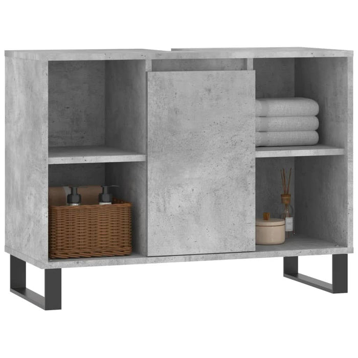 Dulap pentru baie, gri beton, 80x33x60 cm, lemn compozit - WALTI WALTI